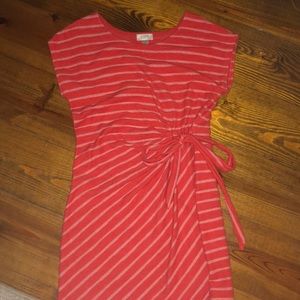 LOFT orange stripe dress with bow
